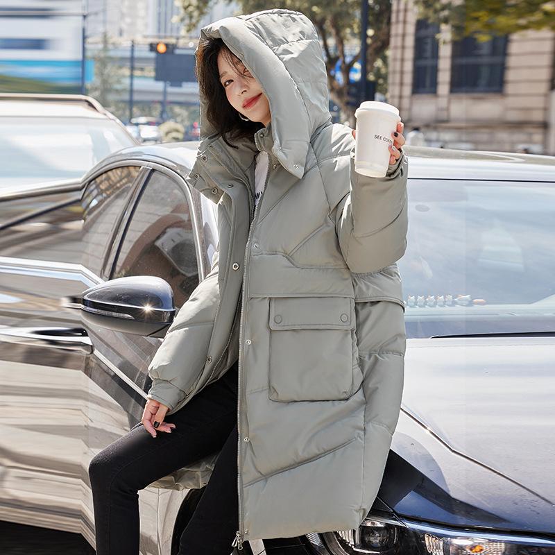 Новая хлопковая куртка для женщин средней длины, куртка-пуховик, утолщенная, свободная, зимняя, с капюшоном, хлопковая куртка
