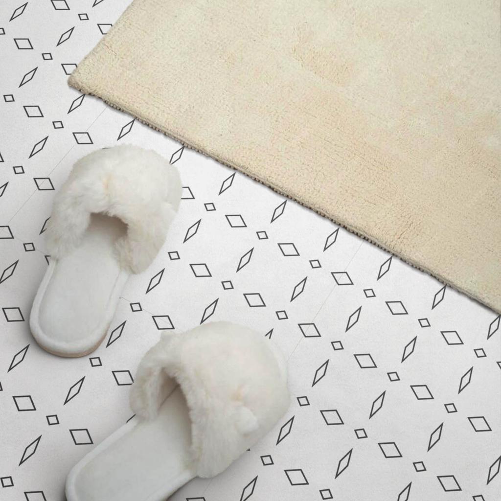 Ready-to-install printed vinyl tile set, geometric rhombus pattern, 9x30x30 cm