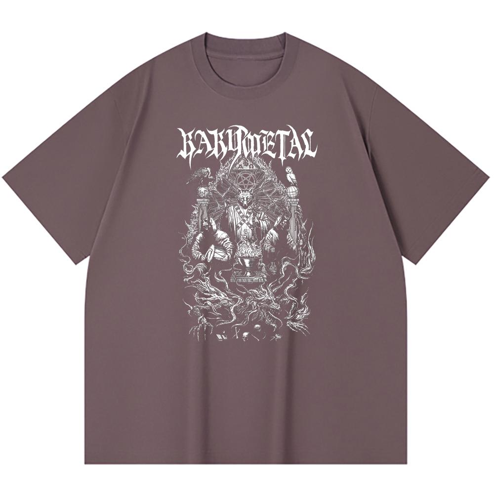 Хлопковая футболка плотностью 230 г/м² 100% Хлопок Heavy Metal Футболка с принтом рок-группы Популярная музыка Унисекс Тяжелая хлопковая футболка