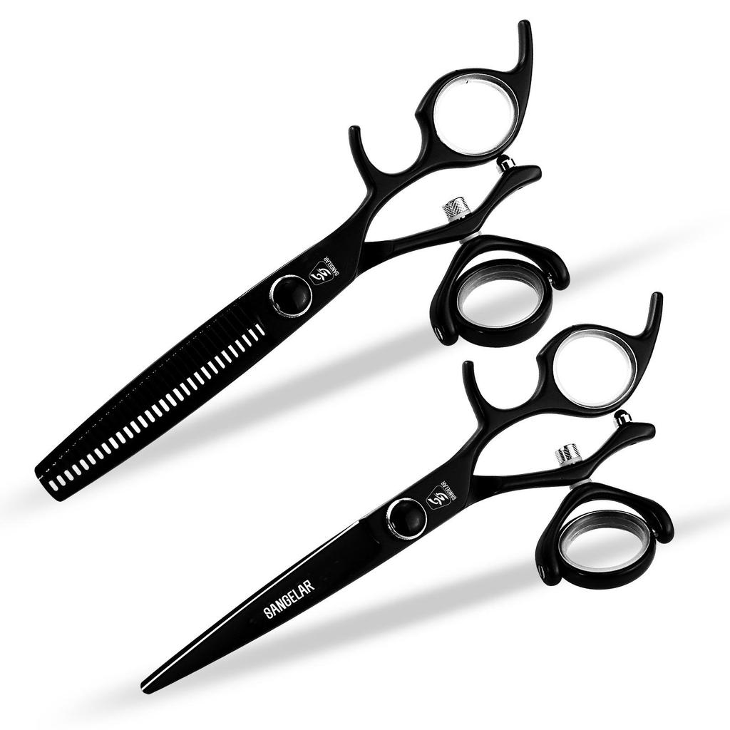 SANGELAR 6 Inch Top Grade Hair Scissors Professional Hairdressing Tools Barber and Salon Using,Special Handle Design,Recommendation