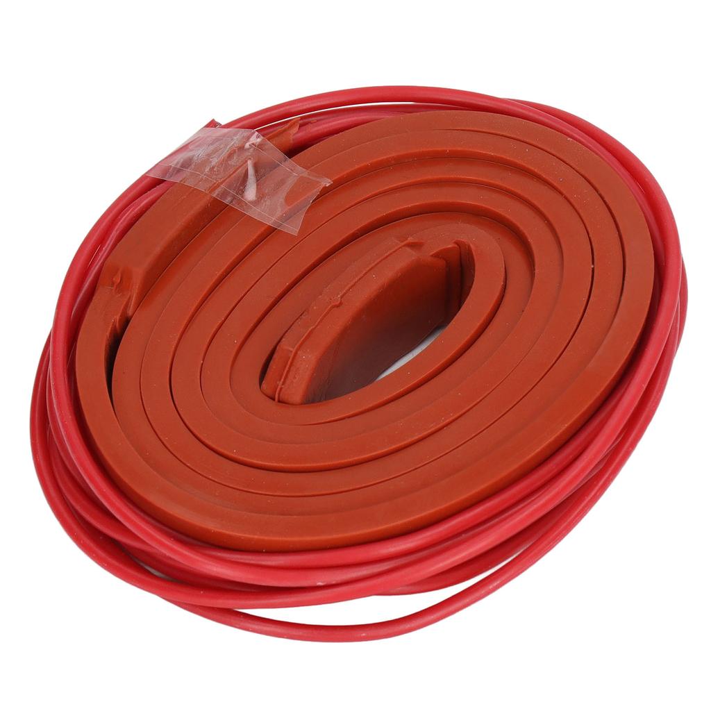 Силиконовый нагревательный пояс Водонепроницаемый Мягкая изоляция Гибкий нагреватель для масляной трубы 15x1000мм 40Вт DC12В