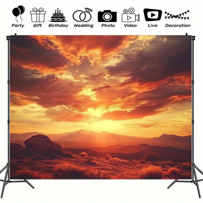 Western sunset and desert scenery photography background cloth suitable for indoor and outdoor party banners