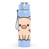 1PC Cute Little Pig Animal 750ml Color Plastic Sports Water Bottle Leakproof Flip Straw Lid Suitable for Sports Office Home Use