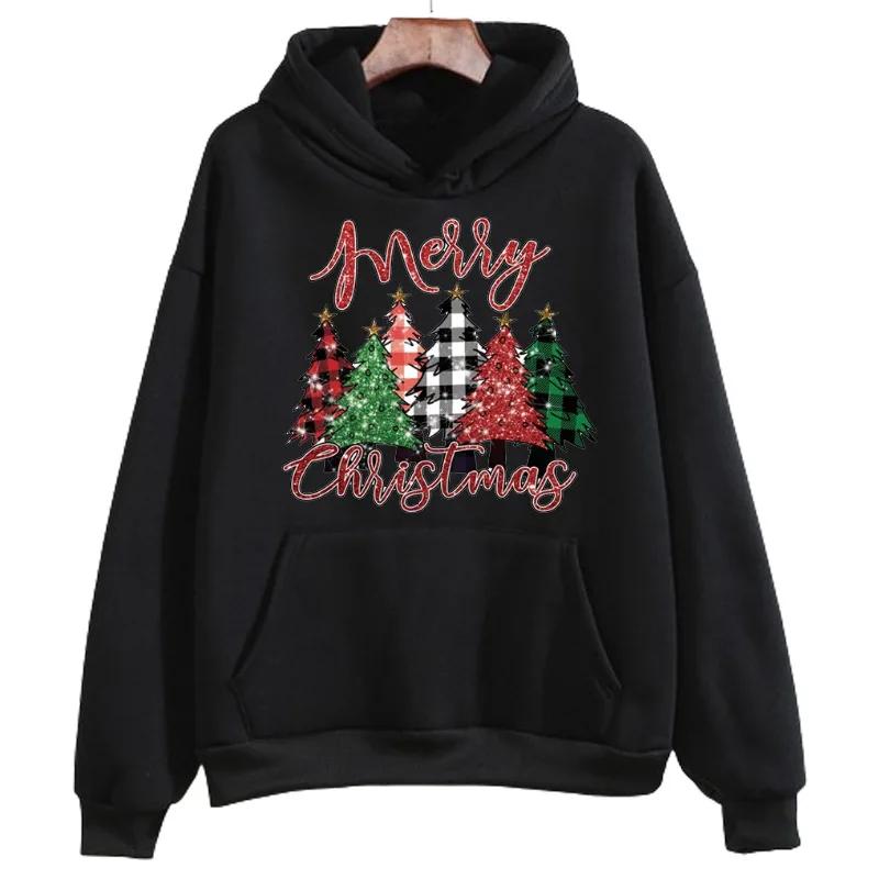 Pattern Hoodie Christmas Printed Fashion Sweatshirt Hip Hop Casual Unisex Autumn Winter Fleece Streetwear Tops Male Sudaderas