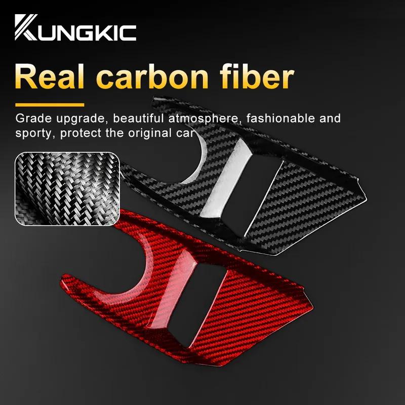 Настоящее сухое углеродное волокно Для Chevrolet Corvette C8 Панель кнопок центральной консоли Наклейка Аксессуары для интерьера