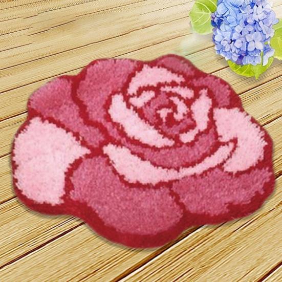 3D Embroidery Carpet Needlework DIY Craft Fuzzy Rug Unfinished Crochet Cushion