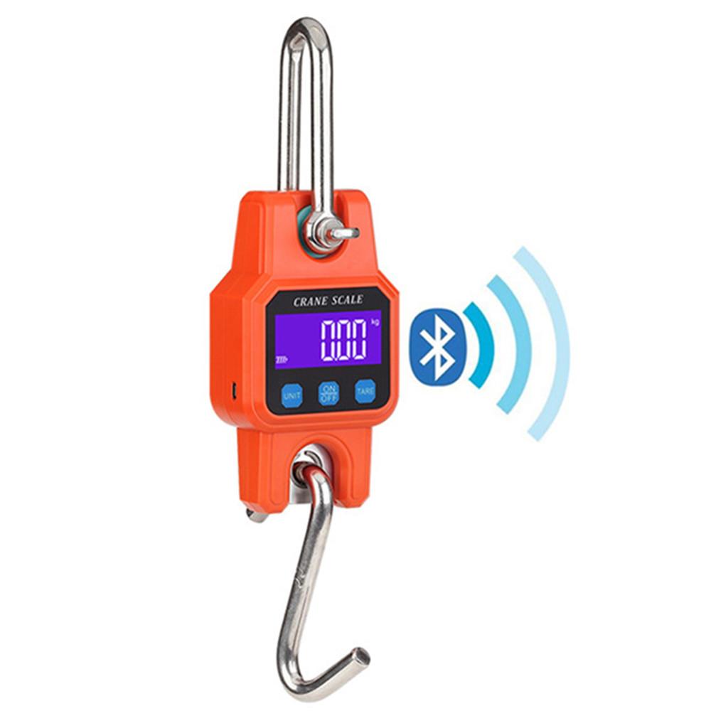 300kg/50g Bluetooth-Compatible Crane Scale Rechargeable Portable Hanging Industrial Hook Scales Stainless Steel With 4.0 BT USB