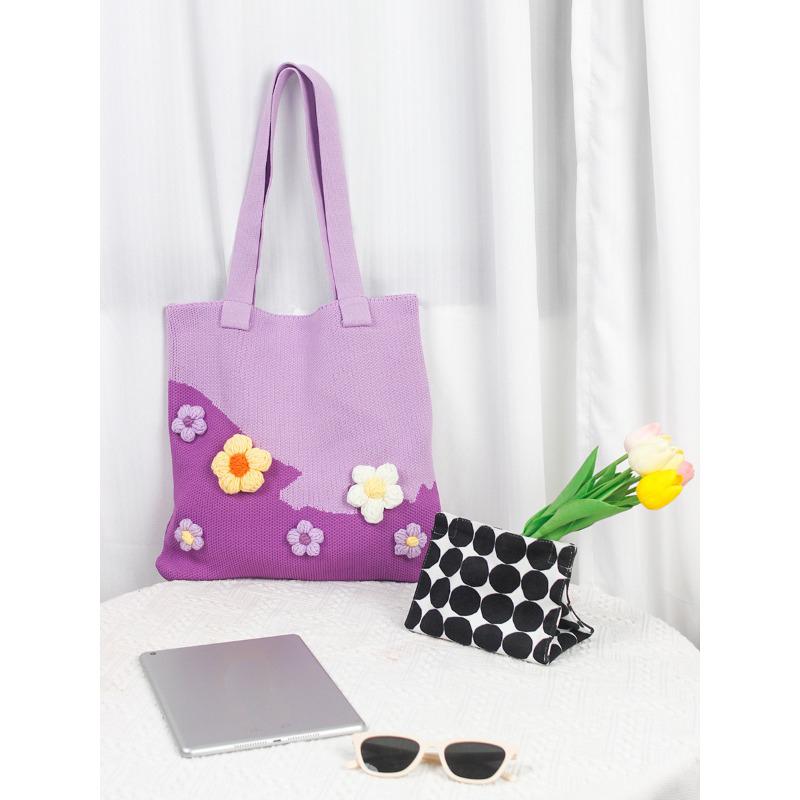 Сшитая вручную крючком тканая сумка на плечо, большая вместительная сумка, сумка для вязания крючком, женская сумка