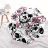 Cherry Blossom Skulls: Unique Floral & Skeleton Art DesignUmbrella, Portable 3-Fold Umbrella for Men & Women,Christmas Gift ES290