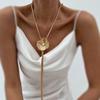 Accessories Ins Ginkgo Biloba Long Tassel Necklace, Simple and Fashionable Hollow Flower Neck Chain Necklace for Women
