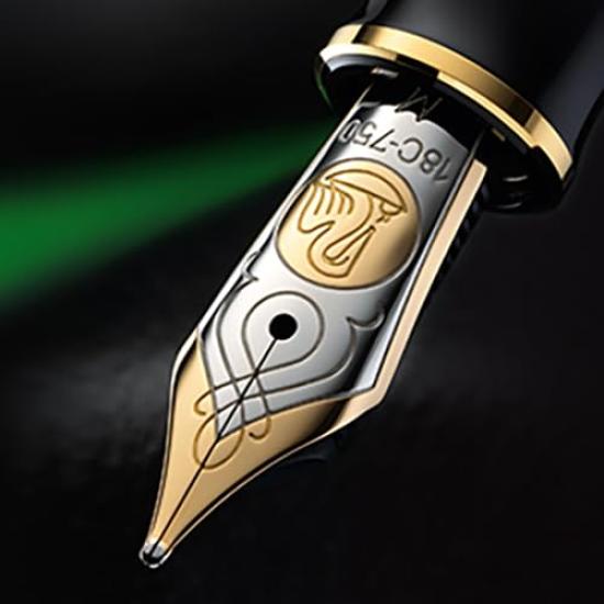 Pelikan Pelikan Fountain Pen B Bold Green Stripe Souveraine M800 Inhalation Type Regular Imported Product