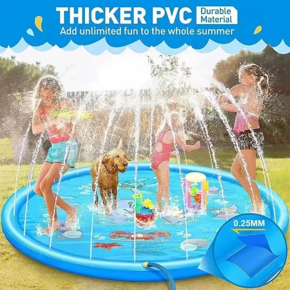 Inflatable Splash Play Mat for Dogs Backyard,Splash Pad for Boys Girls,Outdoor Water Toys Summer Sprinkler Pool