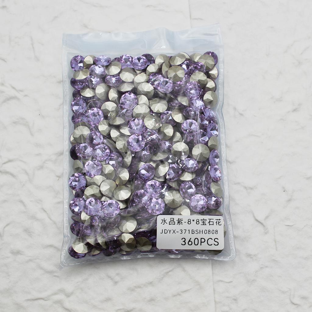 Целая упаковка из 360 кристальных фиолетовых бриллиантов с заостренным концом, бриллиантов любви, изогнутых сердец, светло-фиолетовых украшений для нейл-арта.