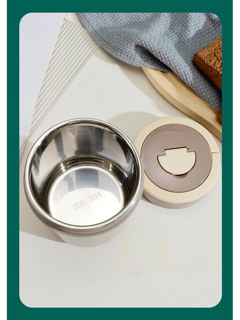 «Женская термокружка Mingrui 304 из нержавеющей стали с термоизоляцией — портативная герметичная кружка для завтрака и супа»