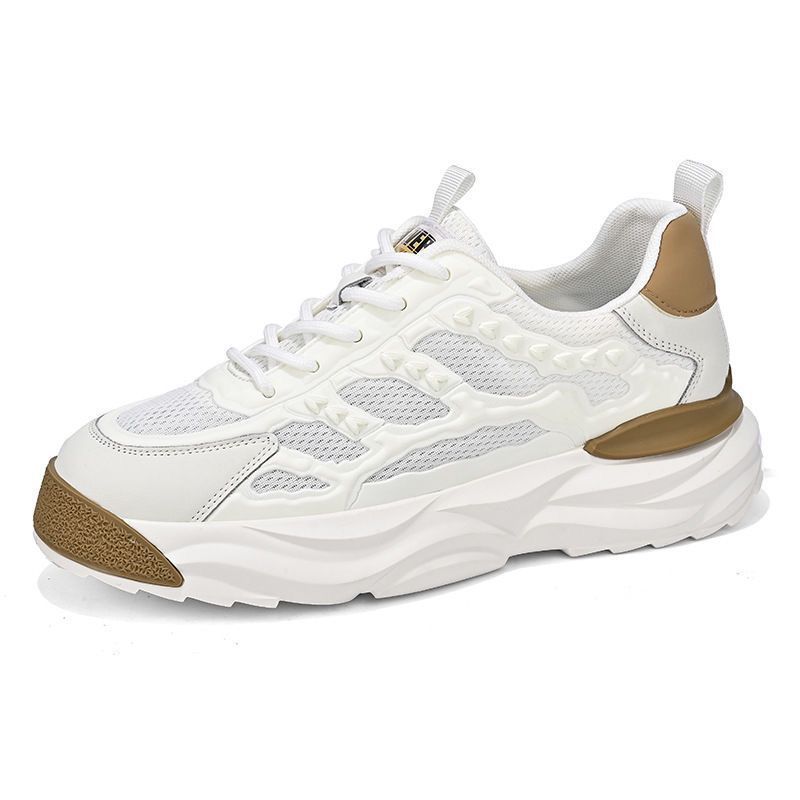 2025 New Fashion Versatile Shoes Summer Trendy Thick Sole Elevated Men's Shoes Mesh Breathable Casual Sports Shoes Clunky Sneake
