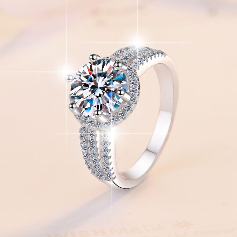 Кольцо с муассанитом цвета D 3 карата, серебро 925 пробы, женское кольцо, обручальное кольцо, обручальное кольцо, подарок для подруги