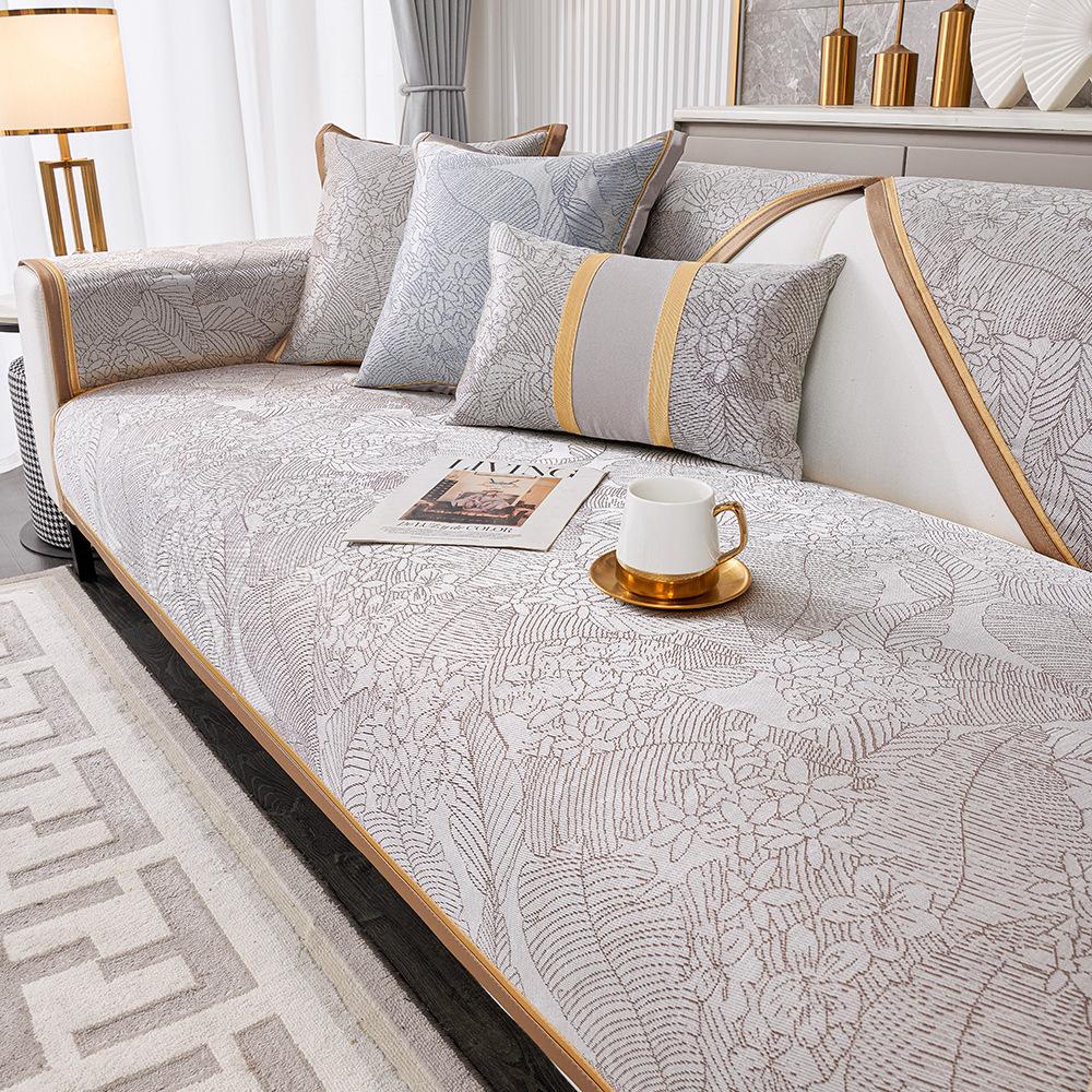 Летний коврик для дивана из ледяного шелка, Новая простая современная подушка для сиденья, Подушка для дивана, Спинка, Полотенце для подлокотника, Сиденье для консьержки, Грязеотталкивающее