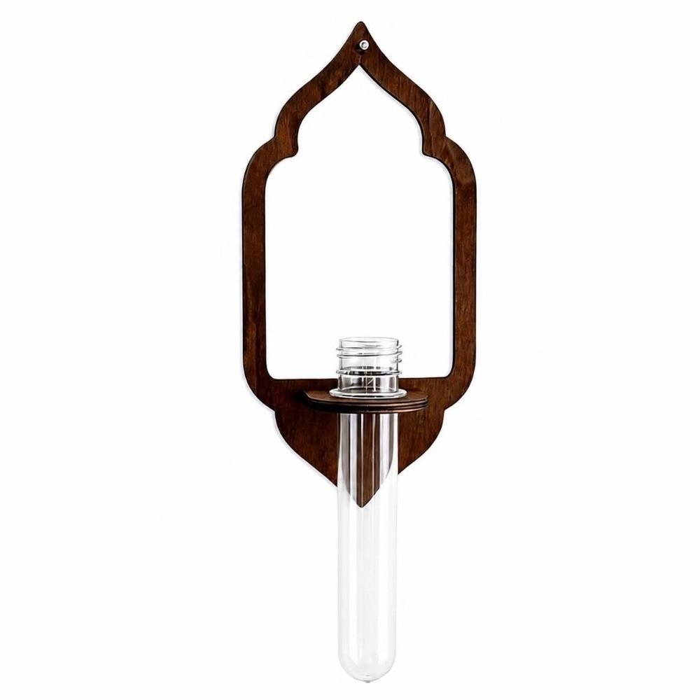 Bohemian Style Wall Propagation Station Wood Hanging Vase Wooden Plant Holder Indoor Plant Display