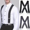 Men's Suspenders High Elasticity, Adjustable with 4 Strong Clips, Heavy Duty X Back Trousers Braces 1pc Vintage Style Nylon Suspenders Elastic Straps