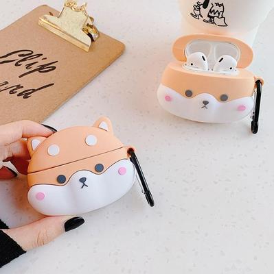 Милый 3D Dog Animlas Наушники Защитный чехол для AirPods 1 2 / Airpods Pro / Pro 2 / Airpods 3 (2021) Мягкие силиконовые чехлы для беспроводных наушников