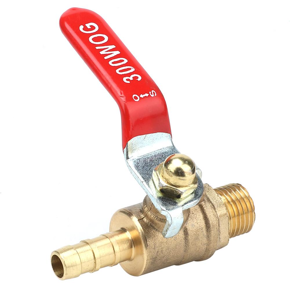 G1Celsius4   Male to 8Celsius10Celsius12mm Hose Barb   Valve Green Lever Handle Thicken Brass Valve(8mm)