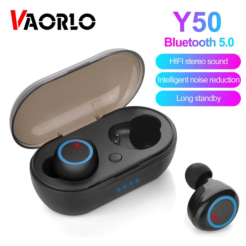 VAORLO Y50 TWS наушники Bluetooth 5,0 водонепроницаемая гарнитура Hi-Fi стерео с микрофоном для iphone 11pro Xiaomi Huawei спортивные наушники