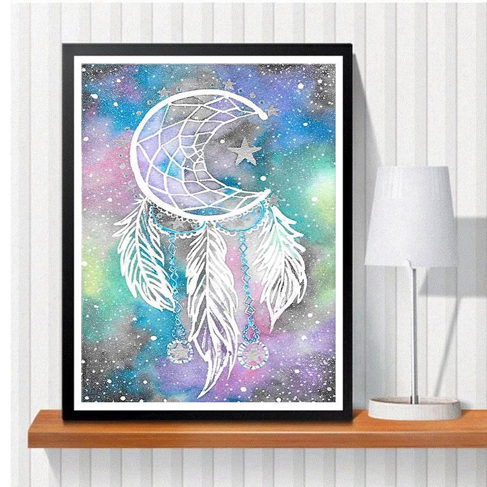 5D DIY Diamond Painting White Wind Chime Cross Stitch Kit Mosaic Diamond Embroidery Rose Full Round/Square Drill Home Decoration