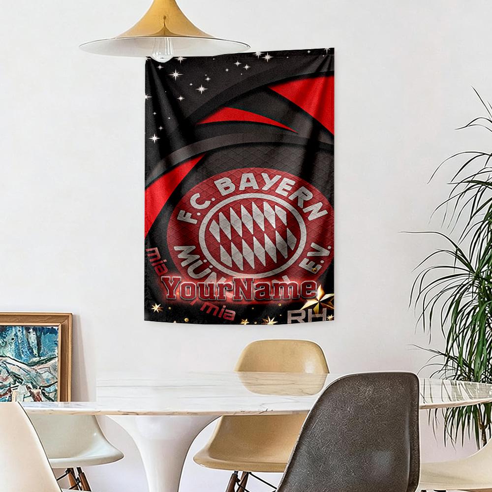 Bayern Munich Custom Your Name Wall Decor Tapestry Art For Pet Memorial Birthdaywedding Party Backdrop Family Gift