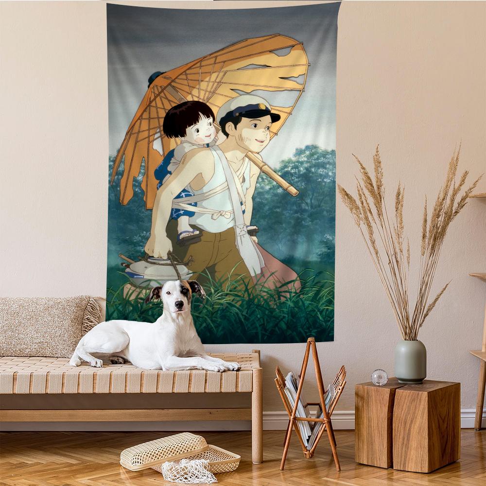 GGrave of the FFireflies Anime Tapestry Hanging Tarot Hippie Wall Rugs Dorm Home Decor