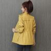 Women Trench Coats Casual Lapel Drawstring Windbreake Spring Loose Gabardina Khaki Mid-length Jacket Big Size