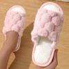 Fashion Faux Rabbit Fur House Slippers for Women Soft Sole Open Toe Home Cotton Shoes Woman Lightweight Warm Fluffy Indoor Slippers 2025