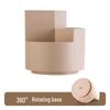 Three-Grid Rotating Pen & Makeup Brush Holder - Large Capacity, Multifunctional Japanese Office & Education Storage Box