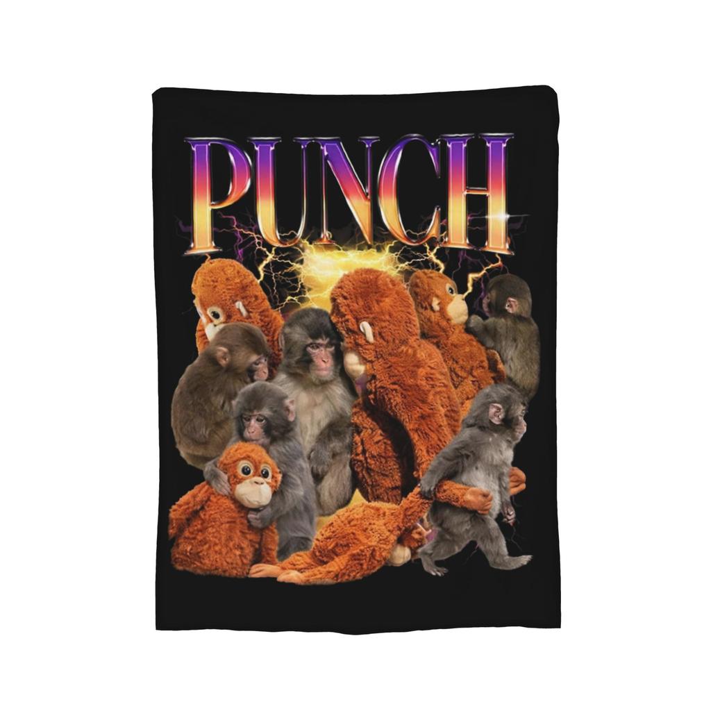 Baby Punch Monkey Lonely Blanket Fleece Print Multifunction Super Warm Throw Blankets for Home Couch Plush Thin Quilt