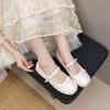 Французские маленькие туфли-лодочки женские лето 2025 новые бантик светлый вырез нежные вечерние Мэри Джейн женские туфли