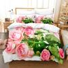 Rose Flower Art Small Fresh Bedding Printed Four-piece Set Home Four Seasons Universal Bed Sheet Skin-friendly