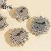 1/6Pcs Button Covers Faux Pearls Shiny Rhinestone Flower Shape Button Clip with Pliers Press Dress Suit Tux Accessories