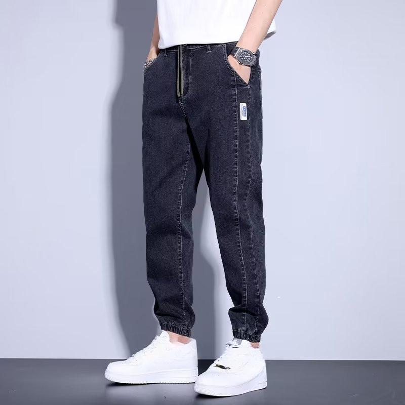 Джинсы осенние мужские корейские версии облегающих ног модные и удобные трендовые свободные шаровары