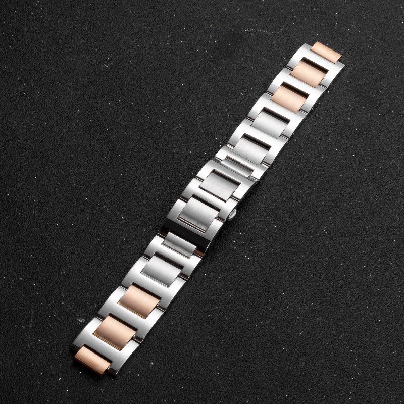 Запасной ремешок из нержавеющей стали для Cartier Ballon Bleu - Мужской и женский браслет для часов с выпуклым креплением