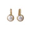 E418 8mm Austrian Pearl Gold Earrings