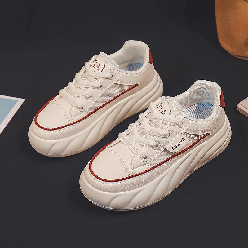 Thick Bottom Heightened Shoes Women's Shoes New Versatile Summer Breathable Casual Sneaker Women's White Shoes Board Shoes