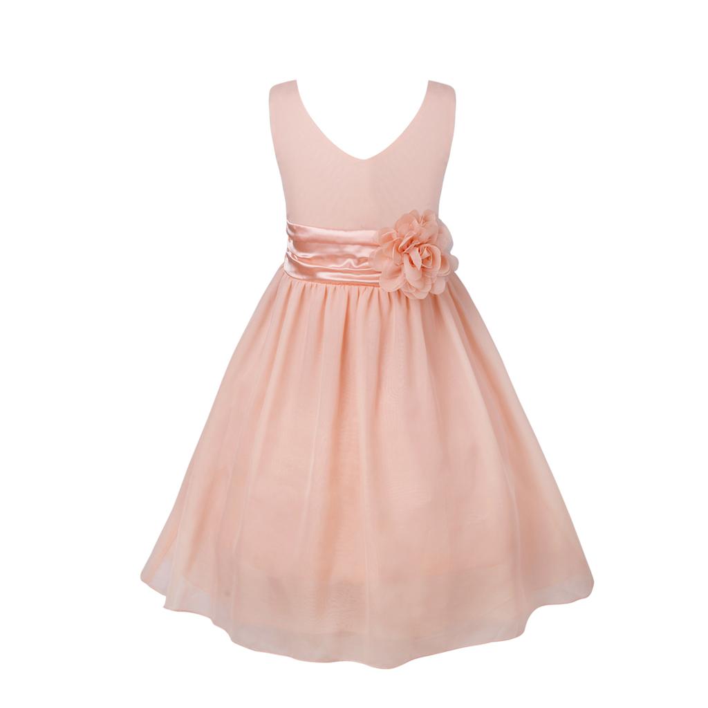 Kids Girls Ball Gown Prom Wedding Bridesmaid Chiffon Summer Party Dress