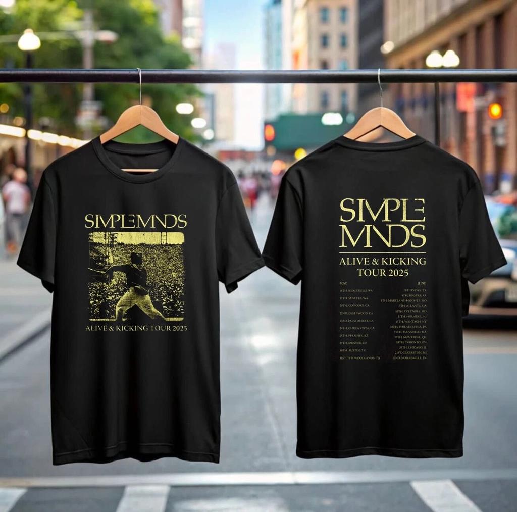 Футболка Simple Minds Тур 2026 Рок-группа Футболка Живые и Здоровые Подарок для Мужчин1