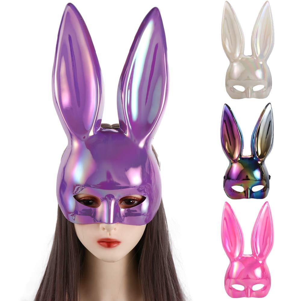 Rabbit Ears Mask Bunny Mask Half Face Mask Prom Party Supplies Women Half Mask Party Cosplay Props