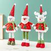 Рождественская кукла-украшение с выдвижными длинными ногами, плюшевая кукла Санта/Снеговик/Олень, игрушка, настольное стоячее украшение для подоконника, полки, каминной полки