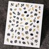 Laser Gold Maple Leaf Abstract Line Self-Adhesive Nail Sticker 3D Bronzing Simple Sweet And Cool Nail Sticker