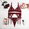 Эротическое нижнее белье, женское разноцветное сексуальное кружевное нижнее белье на подтяжках с бантом и узлом, комплект из трех предметов