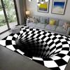 3D Visual Whirlwind Carpet Optical Illusion Bedroom Floor Mat Living Room Coffee Table Rug Unique Decorative Carpet