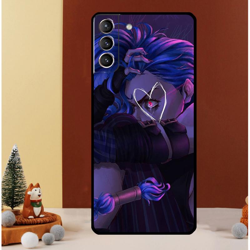 Чехол для Samsung Galaxy S23 S24 Ultra S8 S9 S10 S22 Plus Note 10 20 Ultra S20 S21 FE с персонажем Джинкс из аниме Аркейн