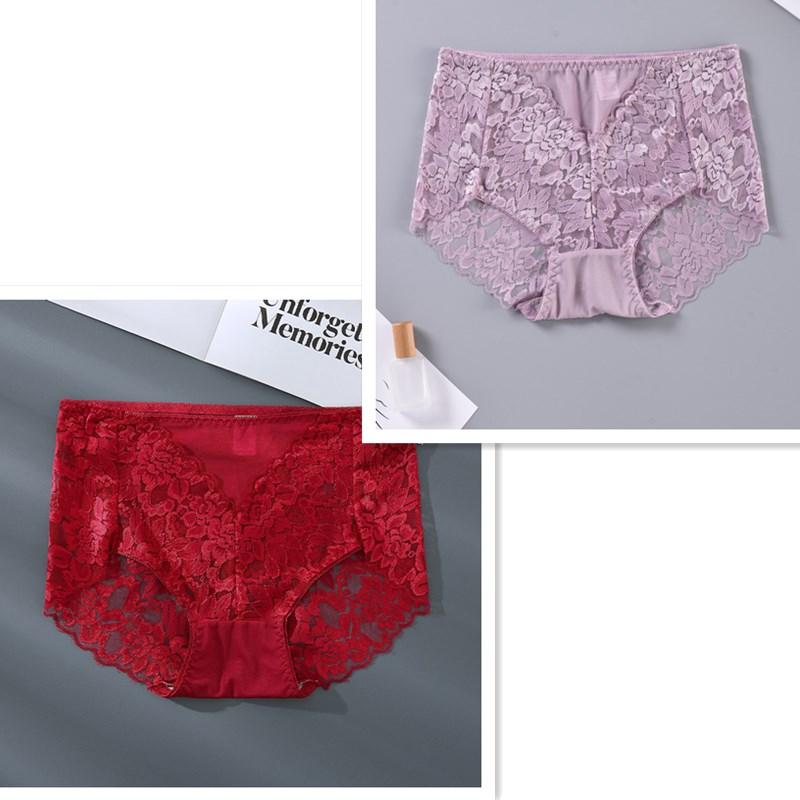 Женские трусики больших размеров, сексуальное нижнее белье, кружевные трусики, нижнее белье со средней талией