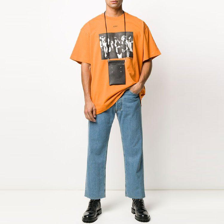 OFF WHITE Летняя коллекция 2020 Футболка Мужская Оранжевая OMAA038R201850151910